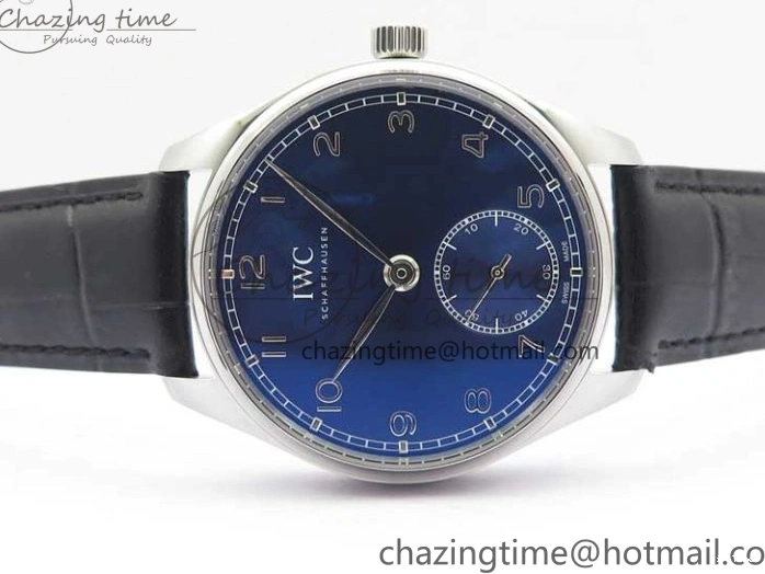 MIROTIME 0519 TimelessDesign Portuguese IW358304 ZF 1:1 Best Edition SS Blue Dial on Leather Strap A 7078